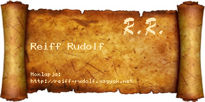 Reiff Rudolf névjegykártya